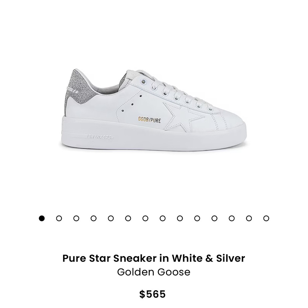 Golden Goose Pure Star Sneaker - Silver and White